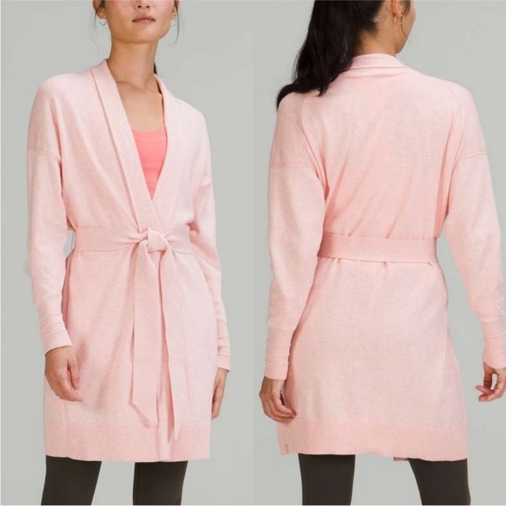 Lululemon Cotton-Cashmere Knit Wrap Robe Cardigan Sweater